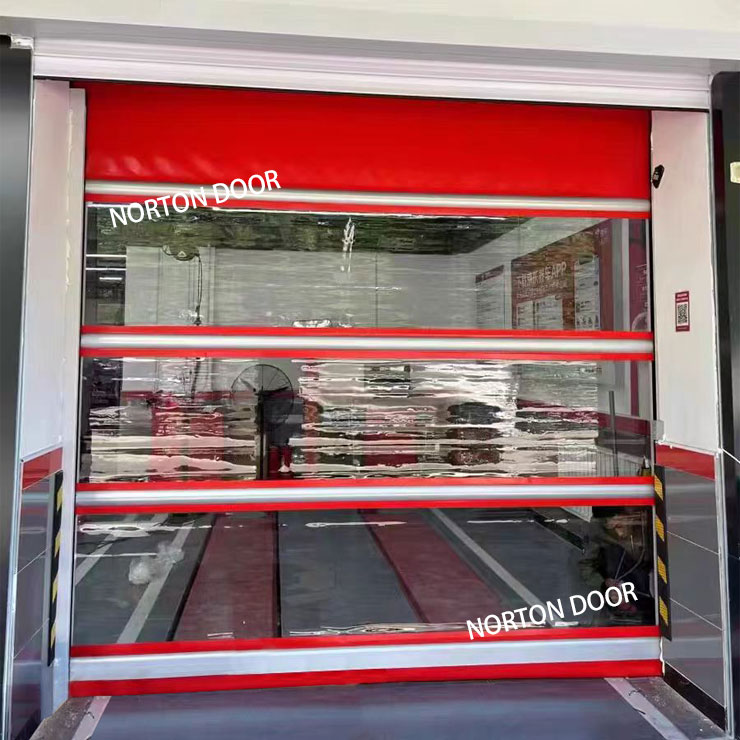Быстрая движущаяся наружная каркас Carwash Automatic PVC Высокоскоростная дверь автоматического роста